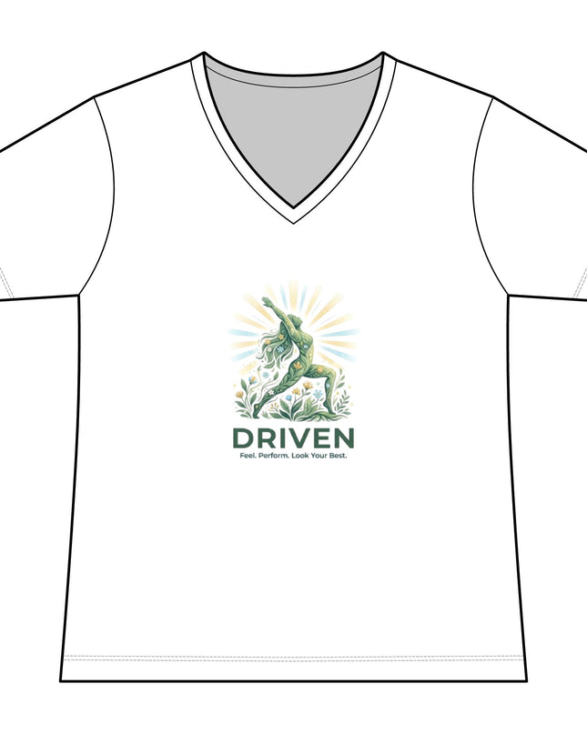 "Driven" Women's Relaxed Jersey Short Sleeve V-Neck Tee