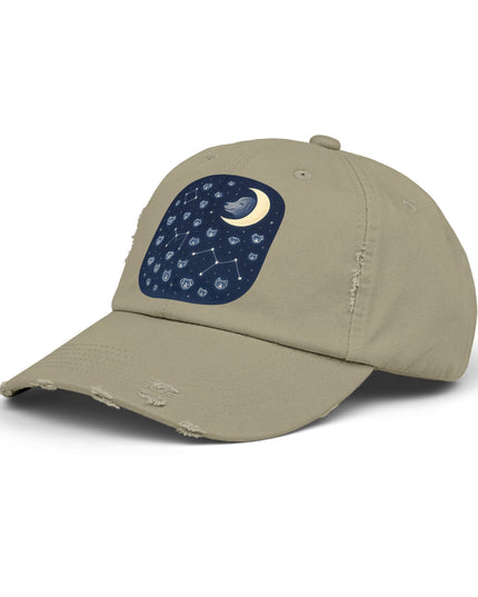 "Dog in the constellations" Unisex Distressed Cap