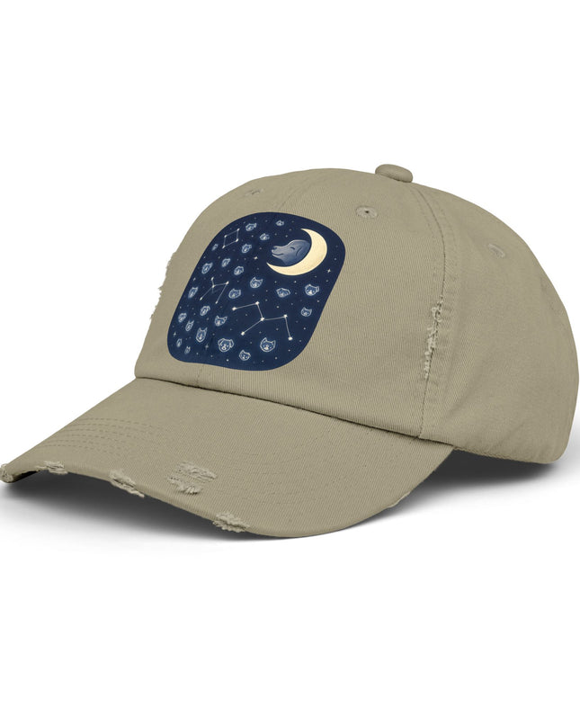 "Dog in the constellations" Unisex Distressed Cap