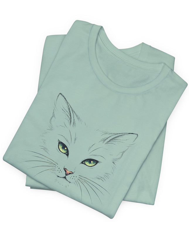 "Cat Face Sketch" Unisex Jersey Short Sleeve Tee