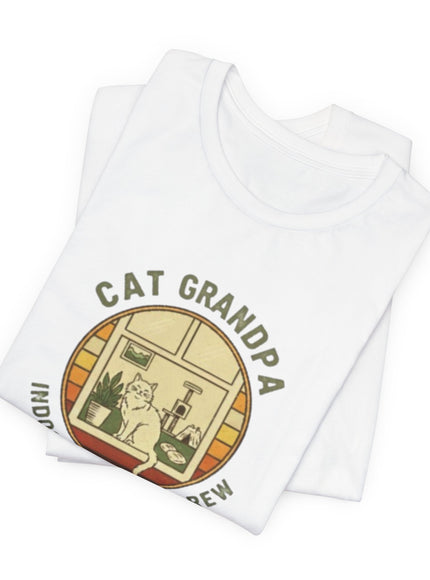 "Cat Grandpa Indoor Adventure Crew" Unisex Jersey Short Sleeve Tee