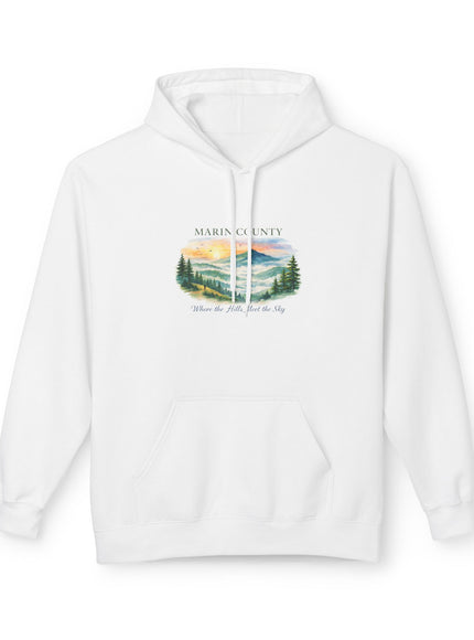 "Marin County, Where the Hills Meet the Sky" Unisex Midweight Softstyle Fleece Hoodie