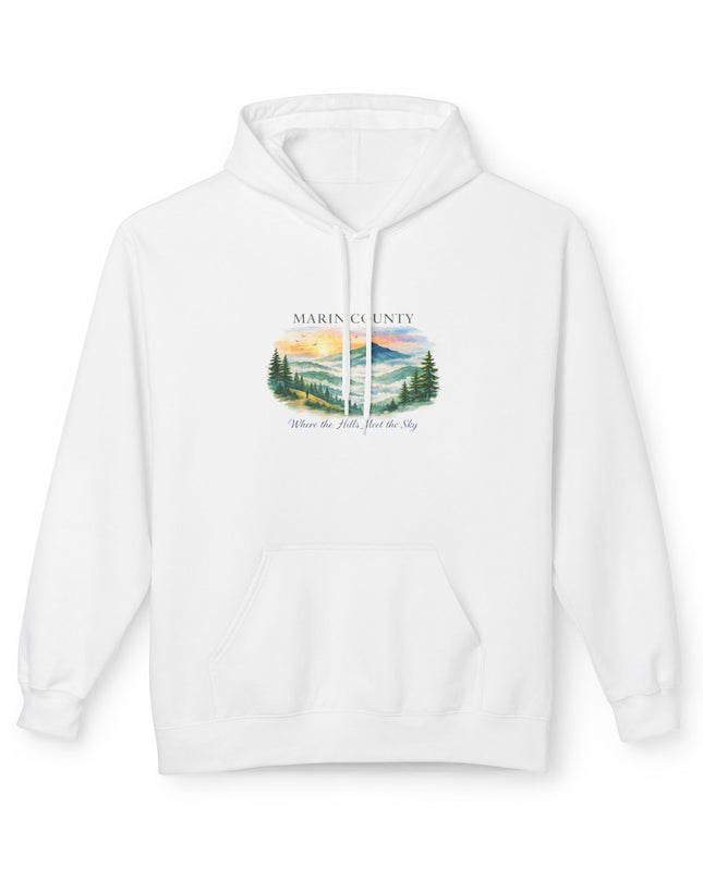 "Marin County, Where the Hills Meet the Sky" Unisex Midweight Softstyle Fleece Hoodie