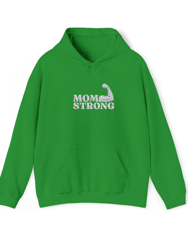 "Mom Strong (White embroidery)" Unisex Heavy Blend Hooded Sweatshirt