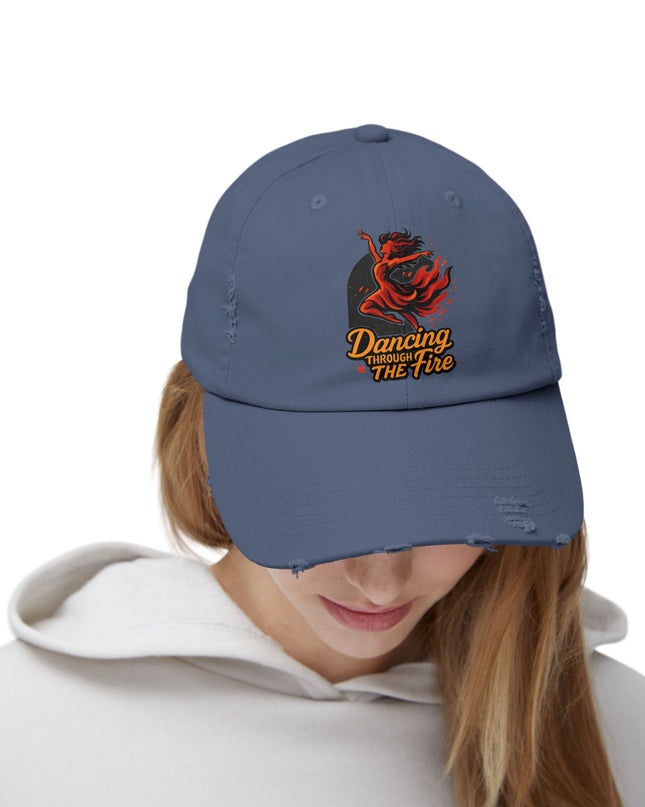 "Dancing through the fire" Unisex Distressed Cap