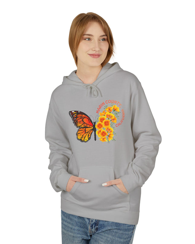 "Butterflies and Poppies Marin County, California" Unisex Midweight Softstyle Fleece Hoodie