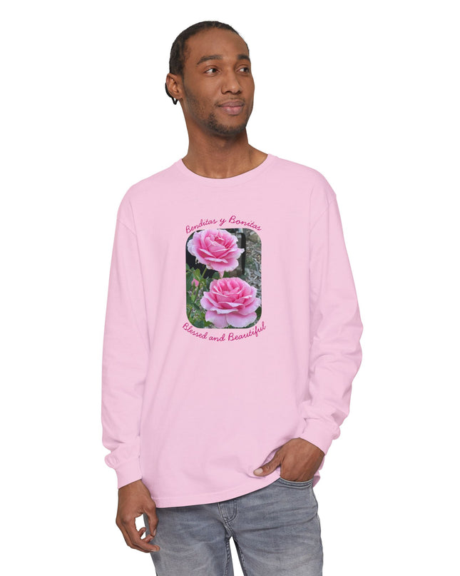 "Blessed and Beautiful" Unisex Garment-dyed Long Sleeve T-Shirt