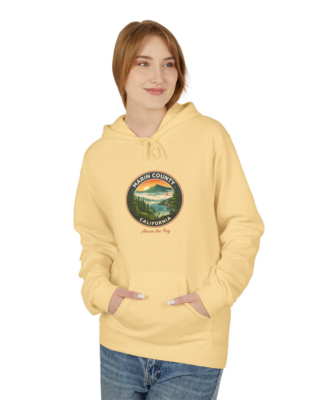 "Marin County, Above the Fog" Unisex Midweight Softstyle Fleece Hoodie