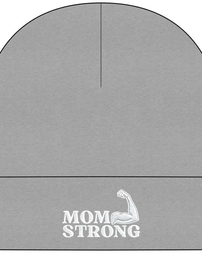 "Mom Strong (White embroidery)" Cuff Beanie