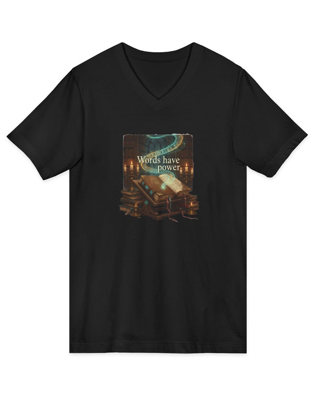 "Words Have Power" Unisex Jersey Short Sleeve V-Neck Tee