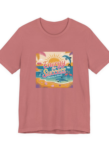 "February in Florida, Energy for Success (smaller design)" Unisex Jersey Short Sleeve Tee