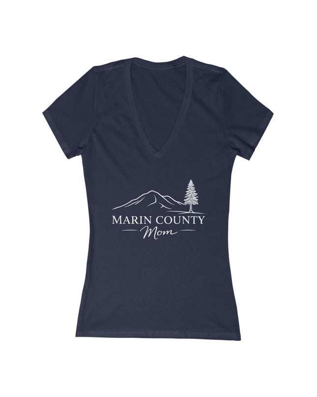 "Marin County Mom" Women's Jersey Short Sleeve Deep V-Neck Tee