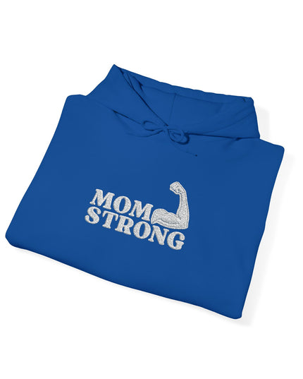 "Mom Strong (White embroidery)" Unisex Heavy Blend Hooded Sweatshirt