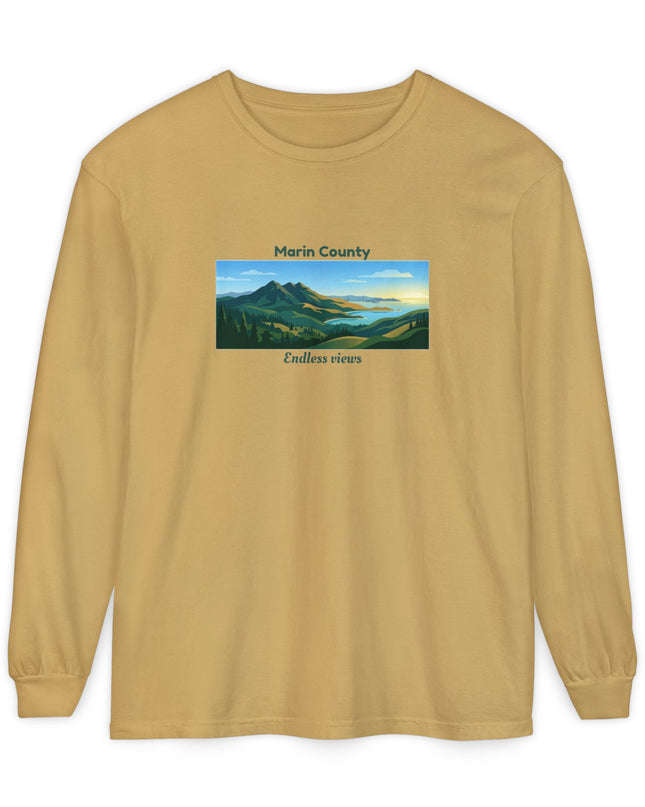 "Marin County - Endless Views" Unisex Garment-dyed Long Sleeve T-Shirt