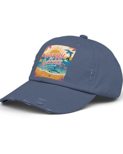 "February in Florida, Energy for Success" Unisex Distressed Cap