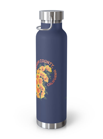 "Butterflies and Poppies Marin County, California" Copper Vacuum Insulated Bottle, 22oz