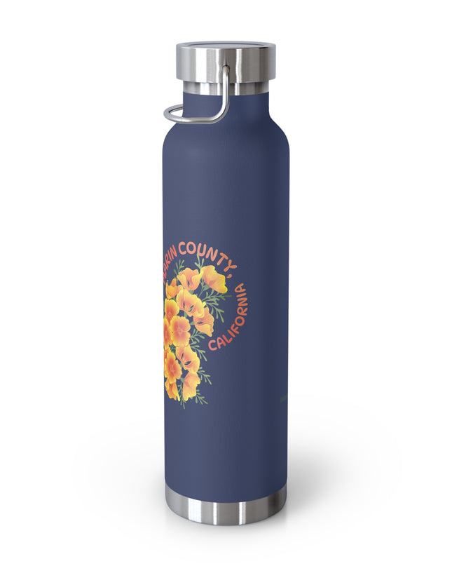 "Butterflies and Poppies Marin County, California" Copper Vacuum Insulated Bottle, 22oz