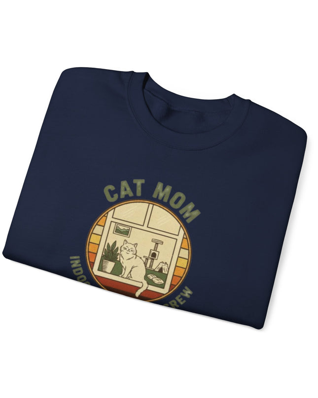 "Cat Mom Indoor Adventure Crew" Unisex Adult Sweatshirt