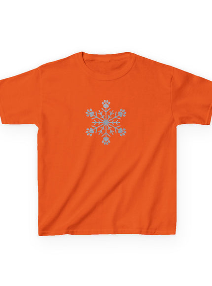 "Snowflake with Paws" Kids Heavy Cotton Tee