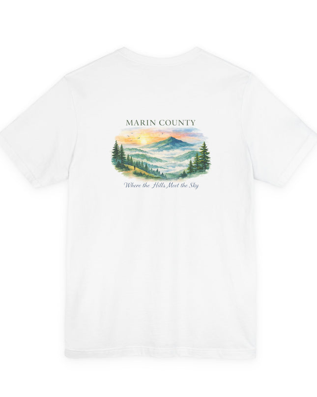 "Marin County, Where the Hills Meet the Sky" Unisex Jersey Short Sleeve Tee