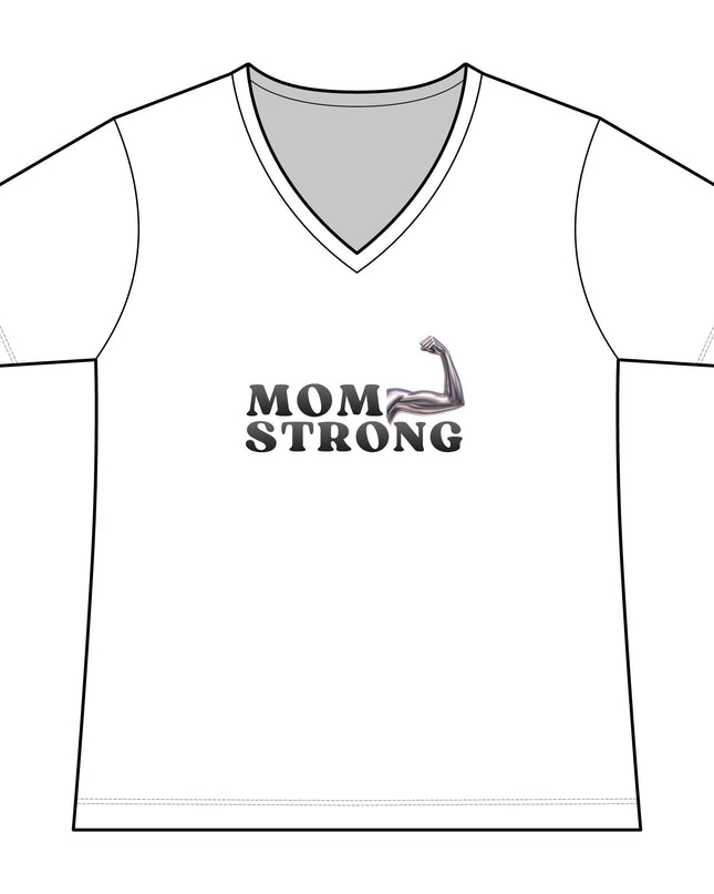 "Mom Strong" Women's Relaxed Jersey Short Sleeve V-Neck Tee