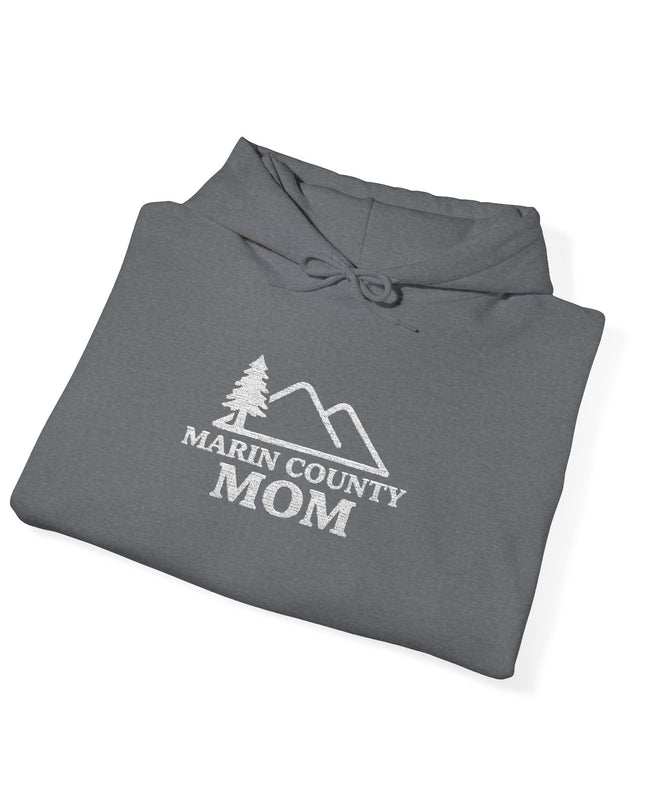 "Marin County Mom" Embroidered Unisex Heavy Blend Hooded Sweatshirt