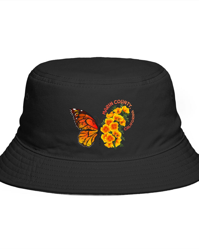"Butterflies and Poppies Marin County, California" Bucket Hat