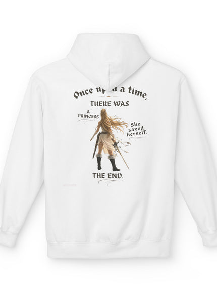 "She Saved Herself V1" (Ink both sides) Unisex Midweight Softstyle Fleece Hoodie