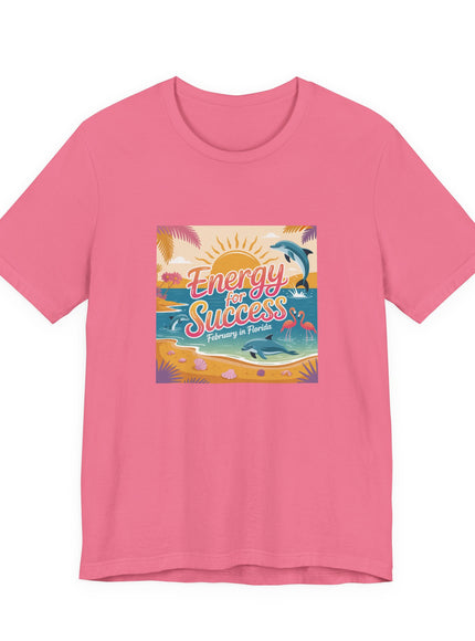 "February in Florida, Energy for Success (smaller design)" Unisex Jersey Short Sleeve Tee