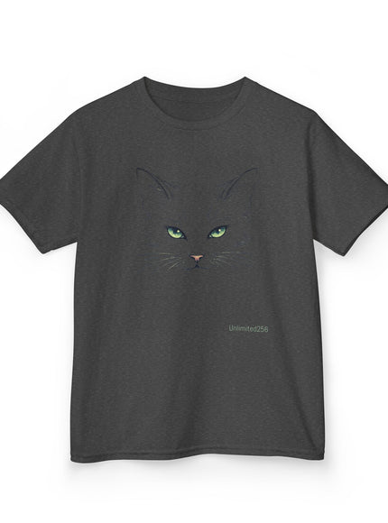 "Cat Face Sketch" Kids Heavy Cotton Tee