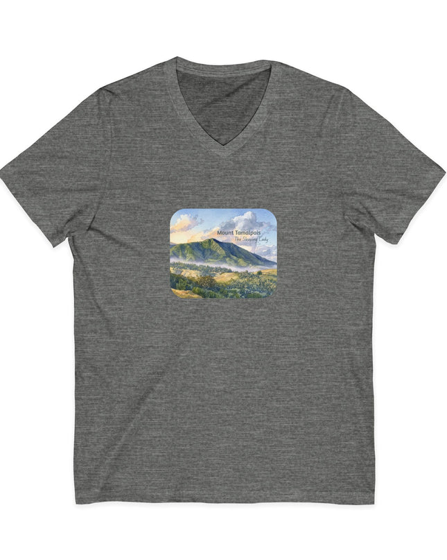 "Mount Tamalpais, the Sleeping Lady" Mount Tamalpais, the Sleeping LadyUnisex Jersey Short Sleeve V-Neck Tee