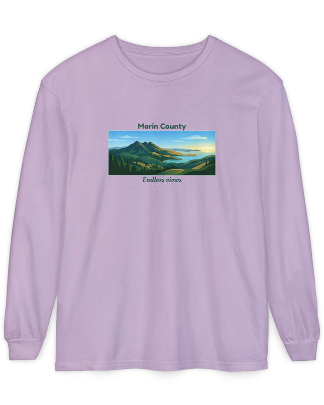 "Marin County - Endless Views" Unisex Garment-dyed Long Sleeve T-Shirt