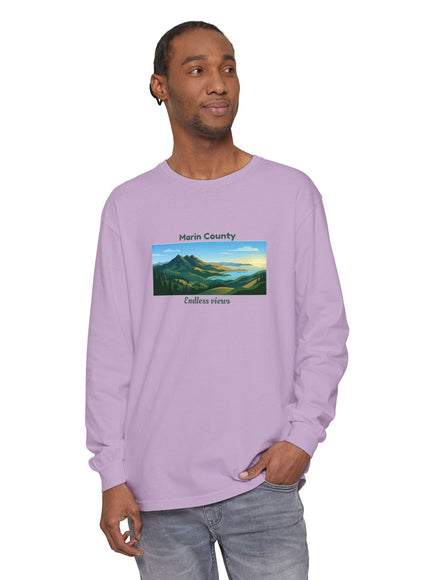 "Marin County - Endless Views" Unisex Garment-dyed Long Sleeve T-Shirt