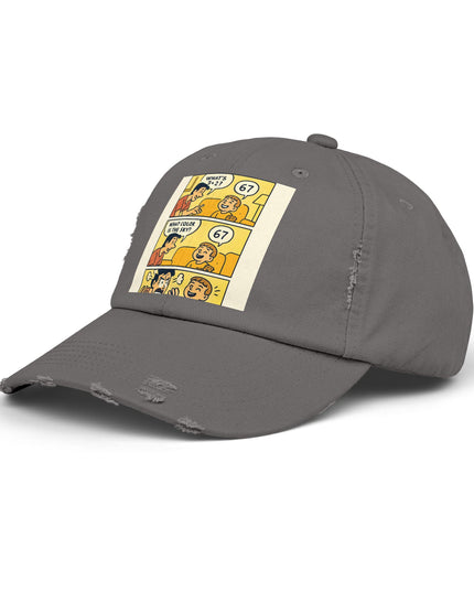 "67 is a Child's Only Answer" - Unisex Distressed Cap