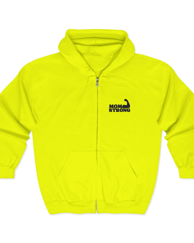 "Mom Strong (Black embroidery) " Unisex Heavy Blend Full Zip Hooded Sweatshirt
