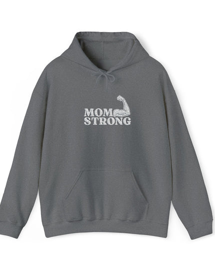 "Mom Strong (White embroidery)" Unisex Heavy Blend Hooded Sweatshirt