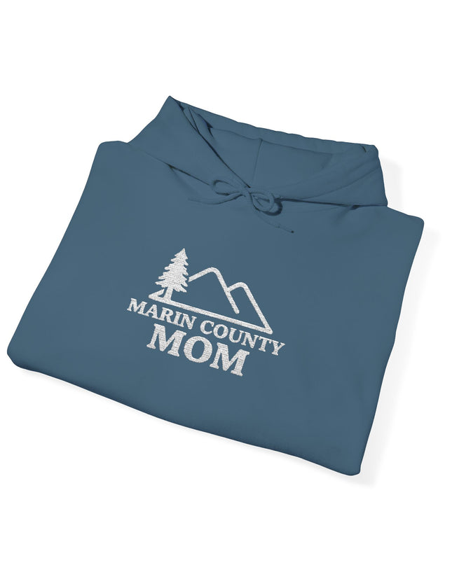 "Marin County Mom" Embroidered Unisex Heavy Blend Hooded Sweatshirt
