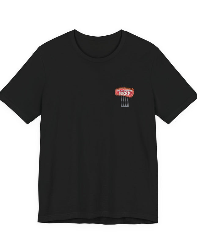 "Grass Fed and Grass Finished Beef" Unisex Jersey Short Sleeve Tee