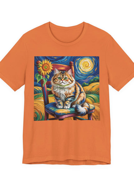 "Cat - Vincent Van Gogh style" V.1 Unisex Jersey Short Sleeve Tee