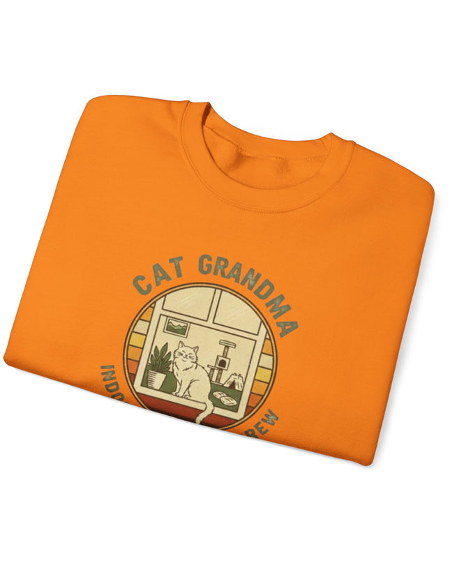 "Cat Grandma Indoor Adventure Crew" Unisex Adult Crewneck Sweatshirt