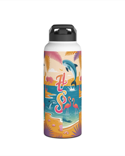 "February in Florida, Energy for Success" Stainless Steel Water Bottle, Standard Lid