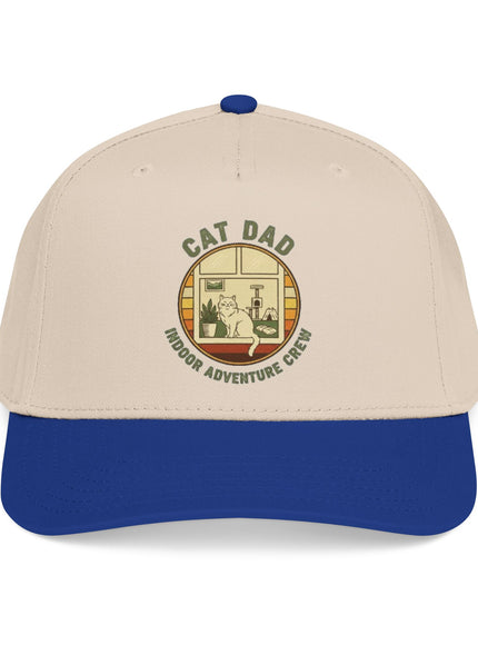 "Cat Dad Indoor Adventure Crew" Mid Profile Baseball Cap