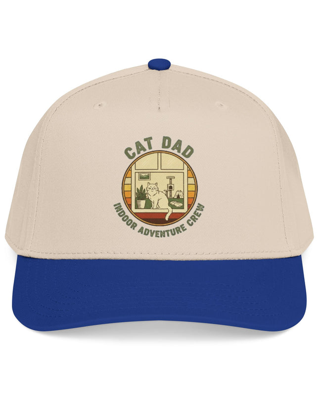 "Cat Dad Indoor Adventure Crew" Mid Profile Baseball Cap