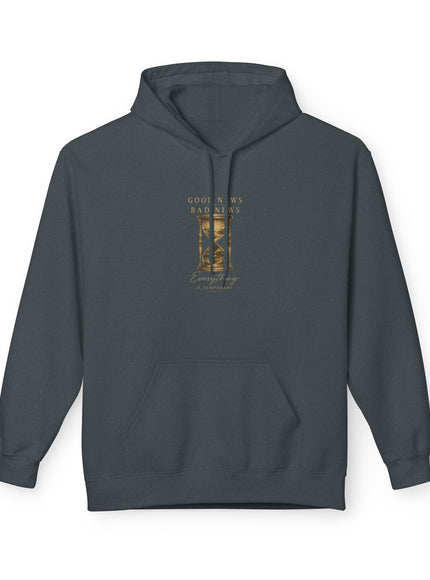 "Good News, Bad News, Everything is Temporary" Unisex Midweight Softstyle Fleece Hoodie