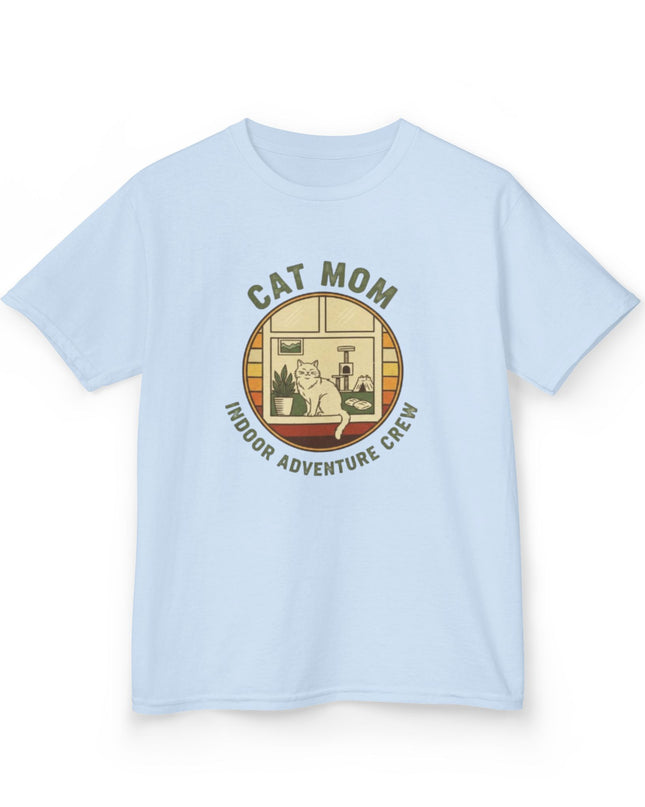 "Cat Mom Indoor Adventure Crew" Kids Heavy Cotton Tee