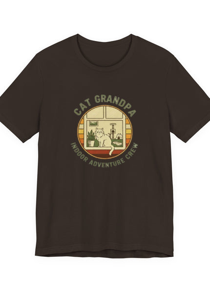 "Cat Grandpa Indoor Adventure Crew" Unisex Jersey Short Sleeve Tee