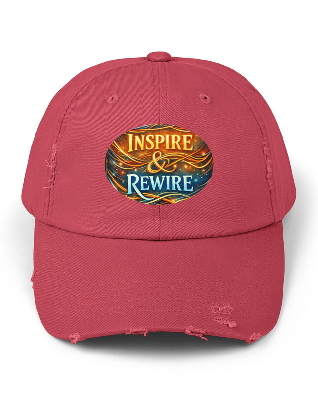 "Inspire and Rewire" Unisex Distressed Cap