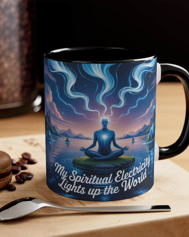 "My Spiritual Electricity Lights Up the World" Accent Mug