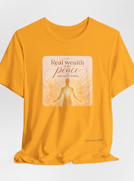 "Real Wealth" Unisex Jersey Short Sleeve Tee
