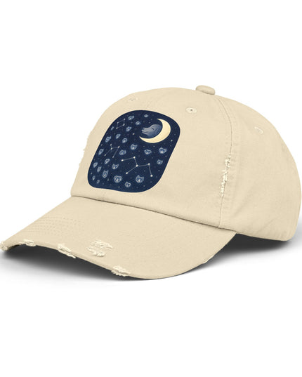 "Dog in the constellations" Unisex Distressed Cap
